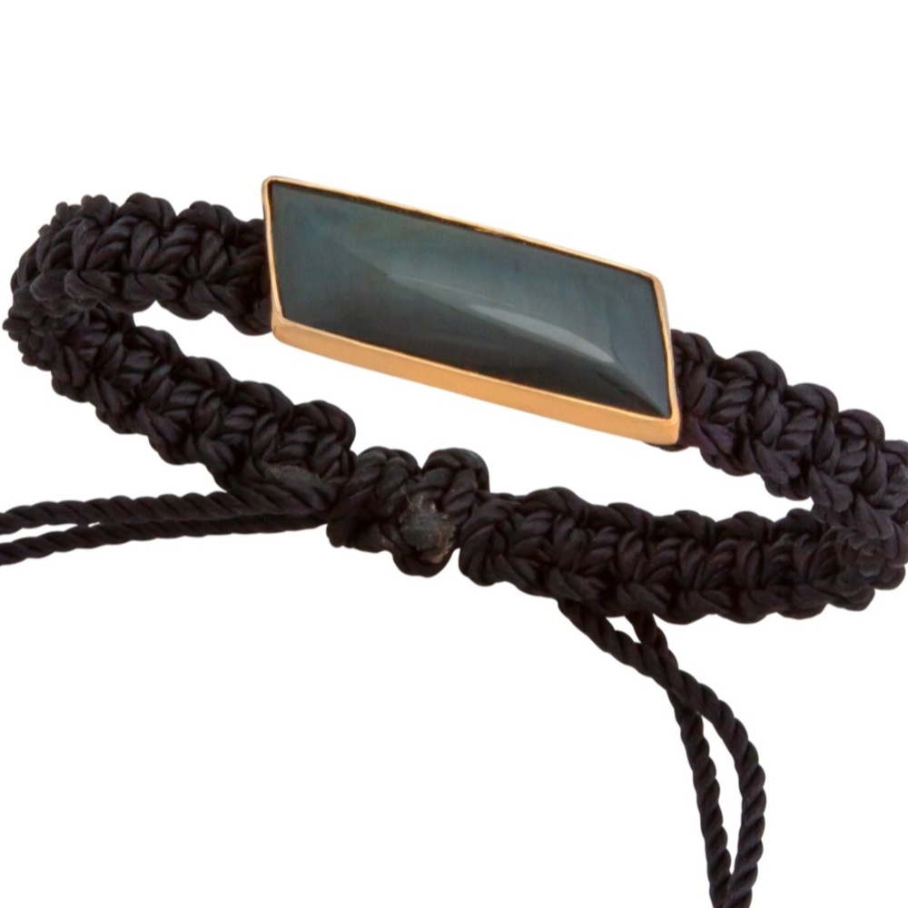 Signed Rainbow Obsidian Unisex Charles Albert Alchemia Woven Adjustable Bracelet